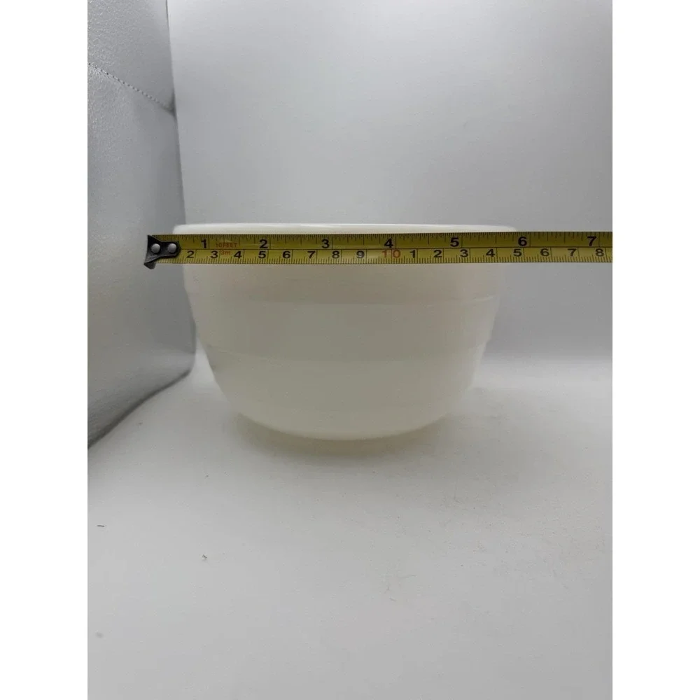 GE White Milk Glass Mixing Bowl Ribbed Vintage Nesting Kitchen Bowl